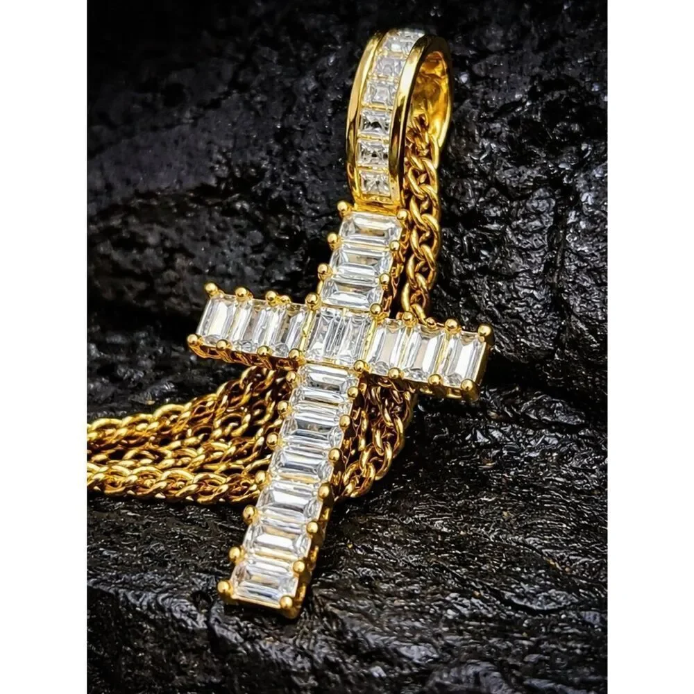 Baguette Cross Necklace